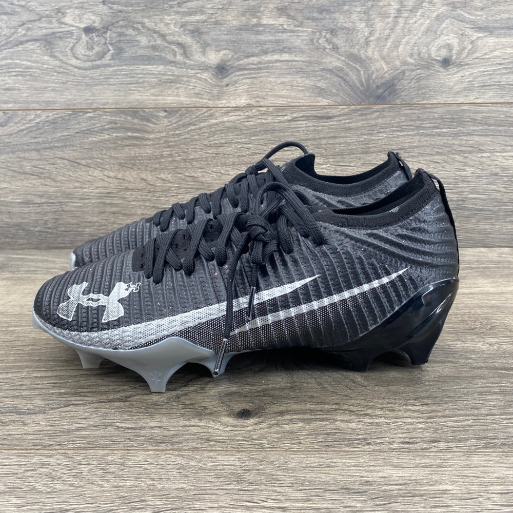 Under Armour Blur Smoke MC Football Cleats Mens 8 Black Silver 3028220-003